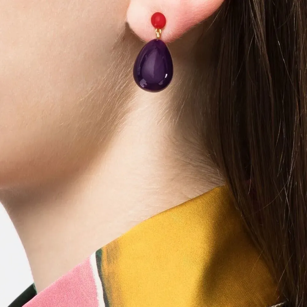 Серьги-подвески в двух тонах