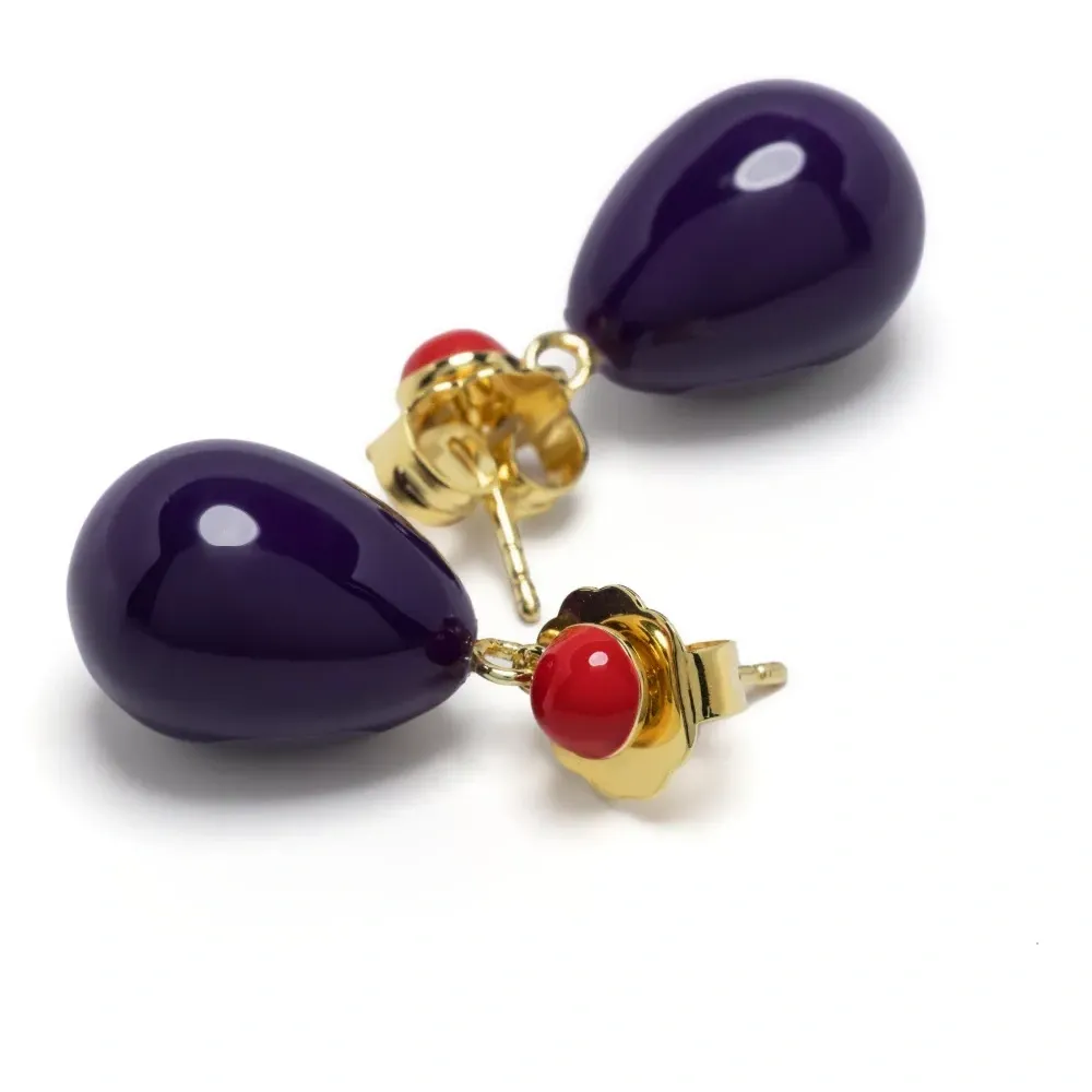 Серьги-подвески в двух тонах