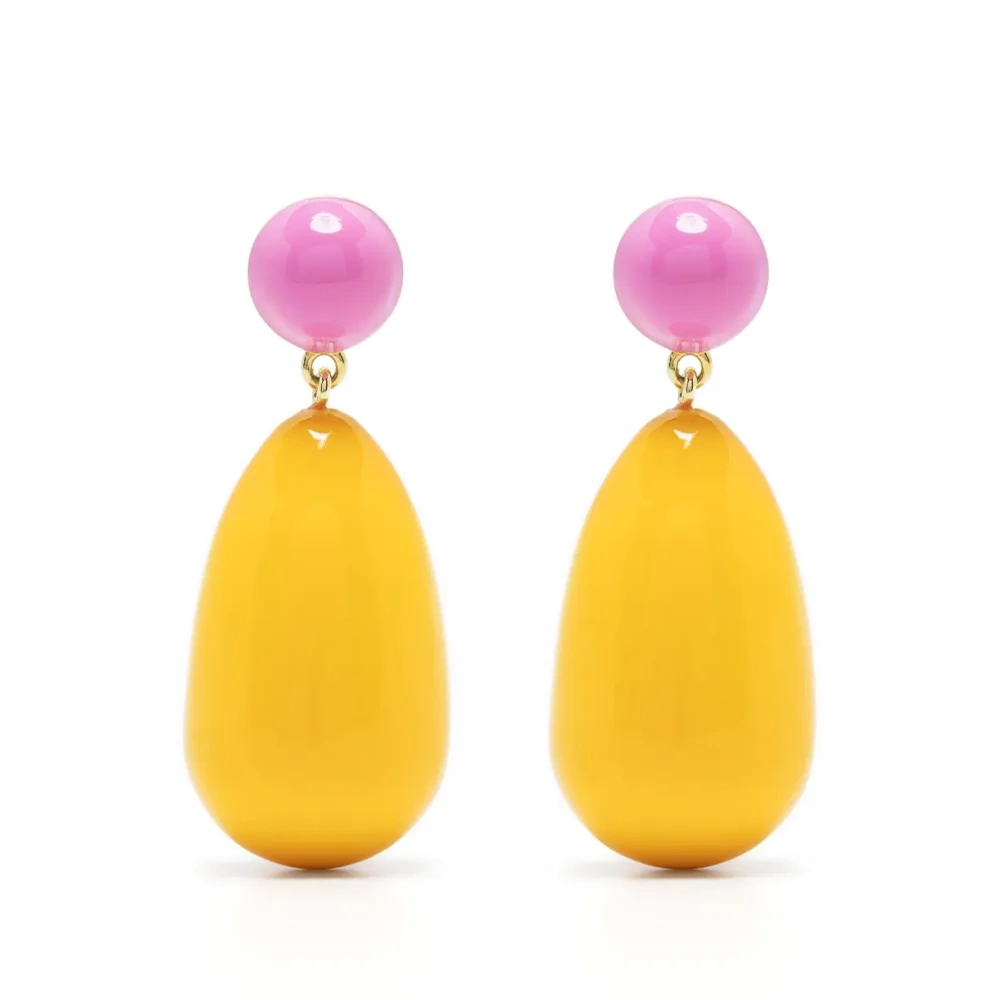 Серьги-подвески в двух тонах