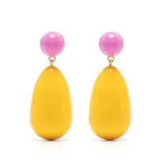 Серьги-подвески в двух тонах