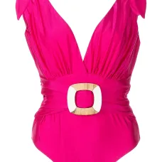 Купальник с глубоким вырезом и поясом