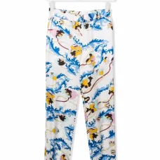 Прямые брюки с графичным принтом