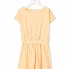 Полосатое платье-футболка с поясом