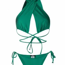 Атласное бикини с треугольными чашками