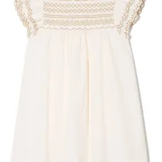 Платье со сборками и вышивкой