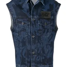 Джинсовый жилет с надписью