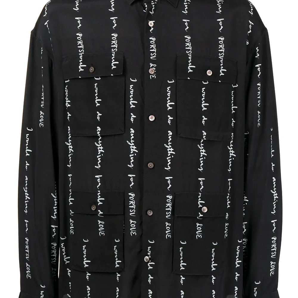 Рубашка с графичным принтом и карманами