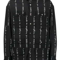 Рубашка с графичным принтом и карманами