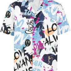 Рубашка с короткими рукавами и принтом граффити
