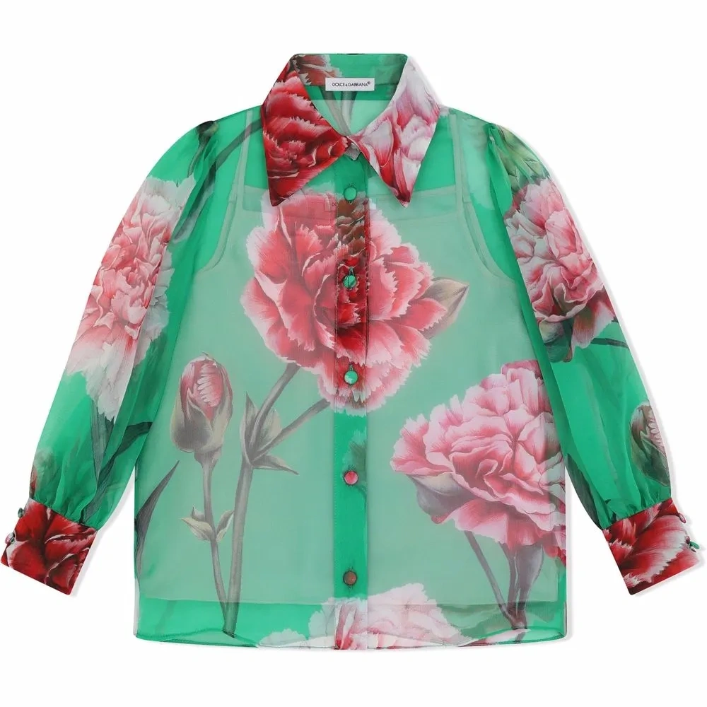 Шелковая рубашка с принтом