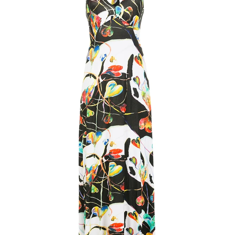 Платье макси с графичным принтом