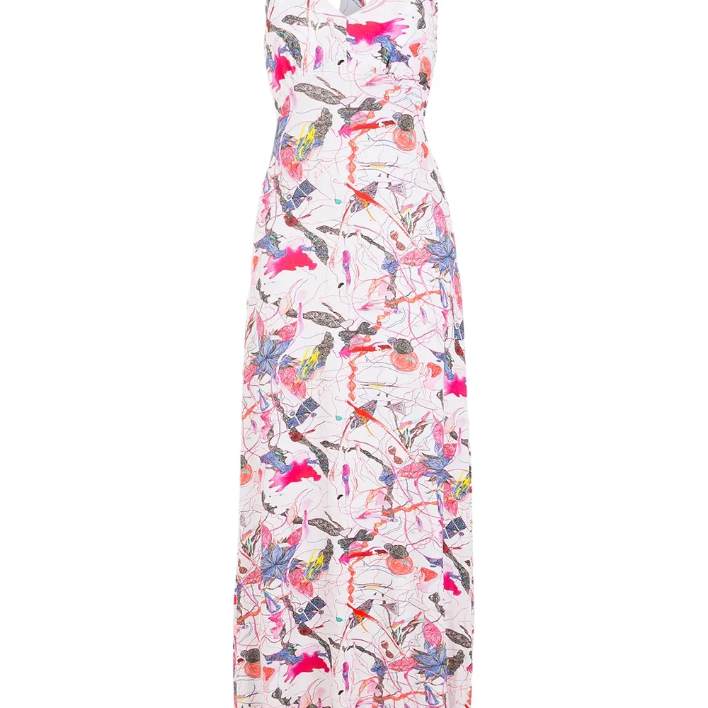 Платье макси с абстрактным принтом