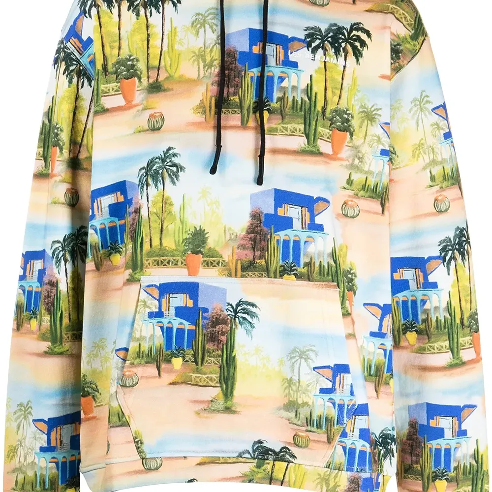 Худи с кулиской и графичным принтом