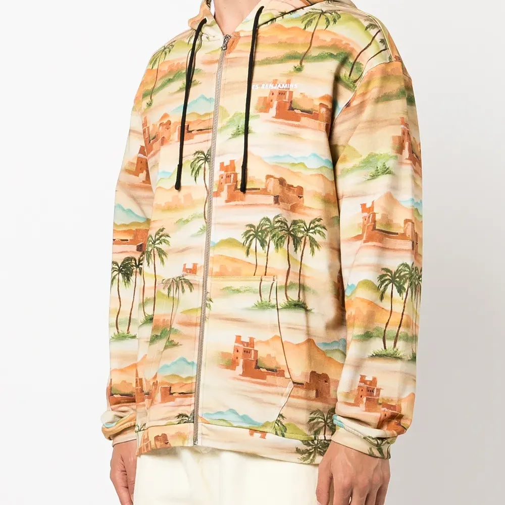 Худи на молнии с графичным принтом