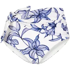 Плавки бикини с завышенной талией и принтом