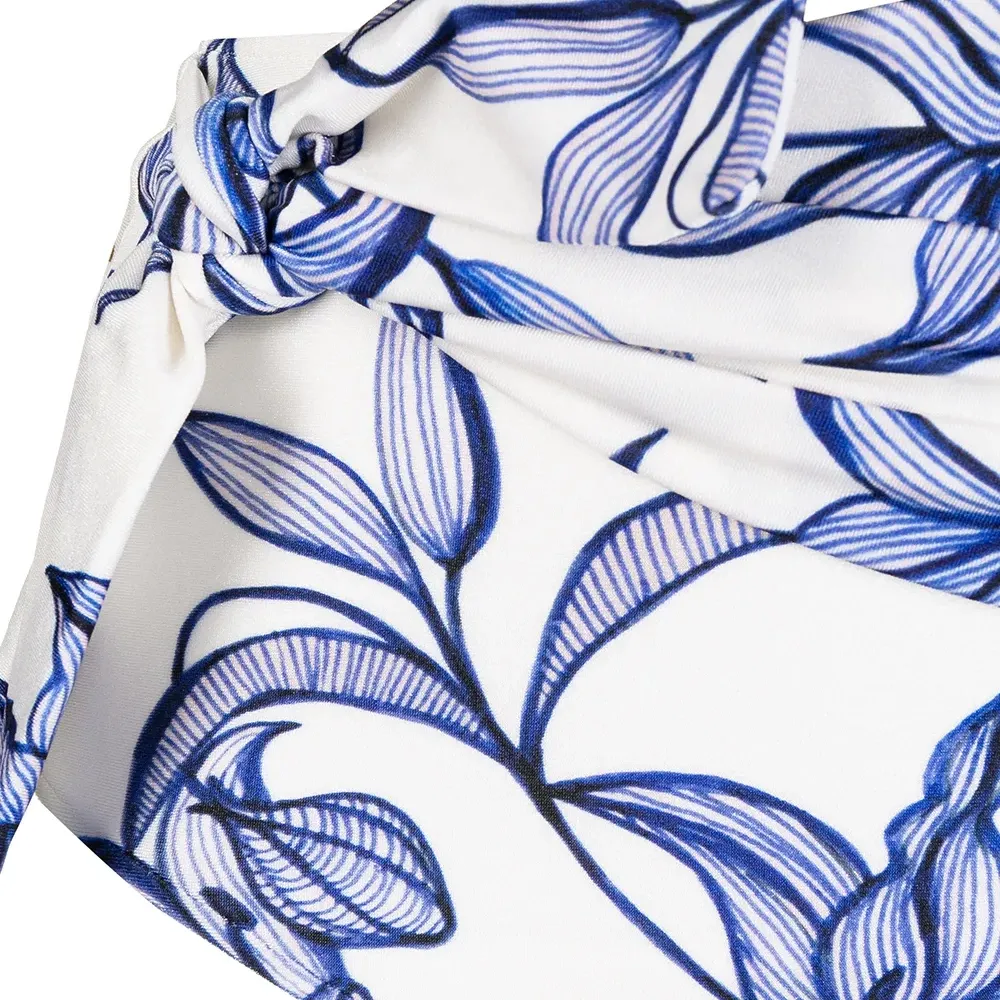 Плавки бикини с завышенной талией и принтом