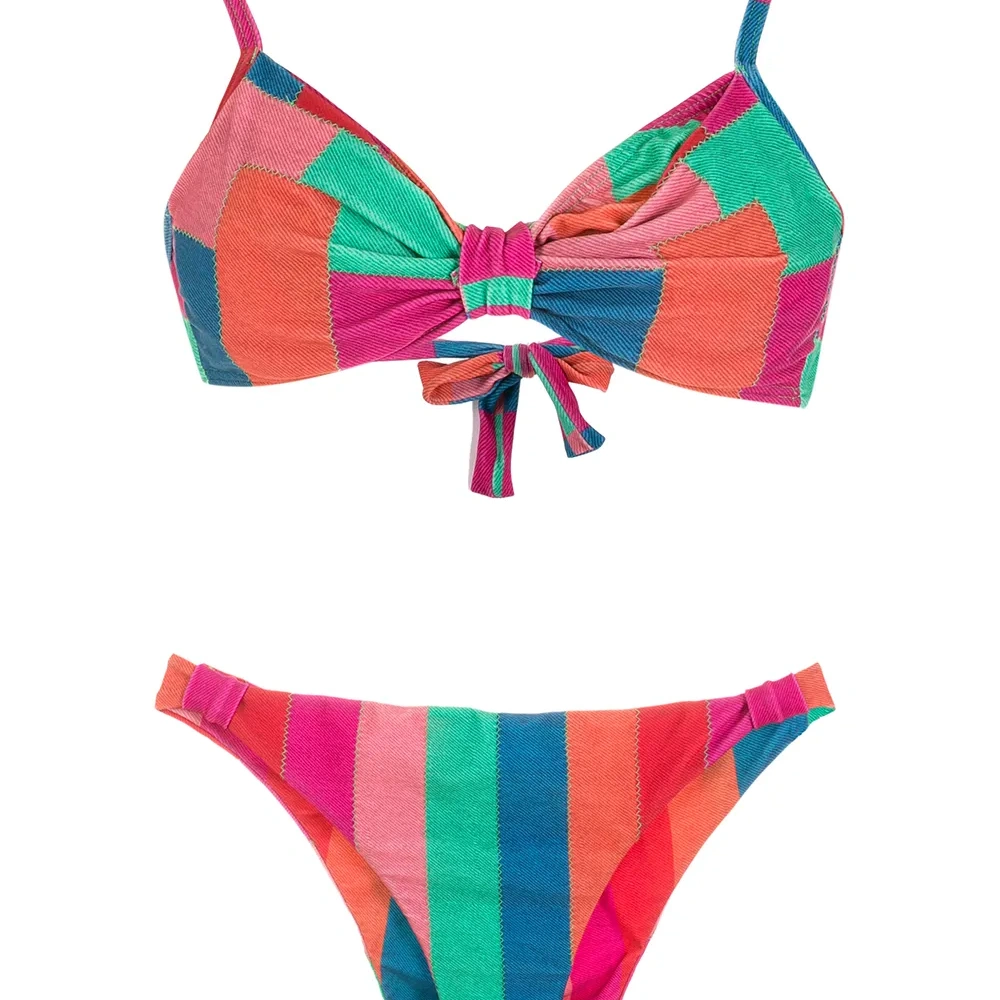 Бикини с принтом в технике пэчворк