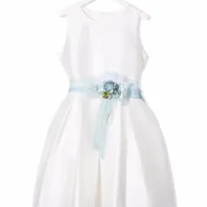 Платье без рукавов с цветочной аппликацией