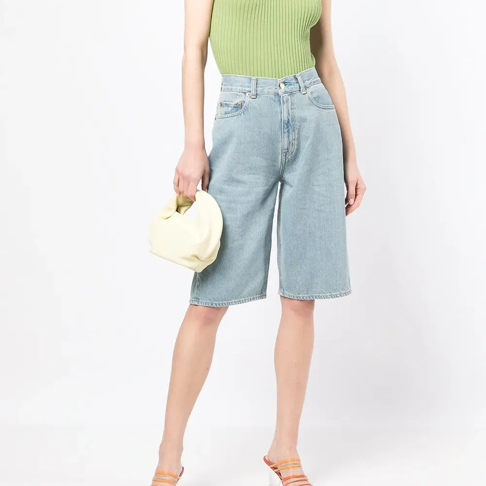 Джинсовые шорты-бермуды The Turquoise с завышенной талией