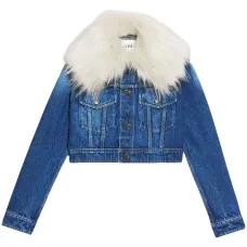 Джинсовая куртка с меховым воротником Джинсовая куртка с меховым воротником