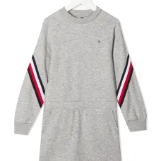 Платье-толстовка с отделкой в полоску