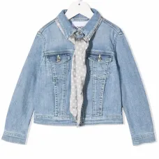 Джинсовая куртка с карманами и шарфом Джинсовая куртка с карманами и шарфом