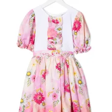 Платье с цветочным принтом и вставками