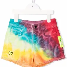 Джинсовые шорты с принтом тай-дай Джинсовые шорты с принтом тай-дай