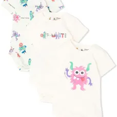 Комплект из трех комбинезонов с принтом