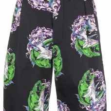 Шорты прямого кроя с графичным принтом