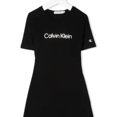 Расклешенное платье с логотипом