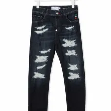 Узкие джинсы с эффектом потертости