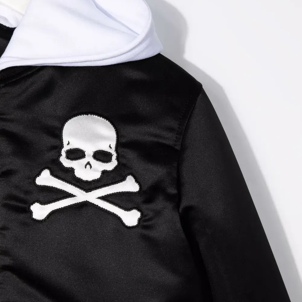 Бомбер с капюшоном и декором Skull