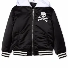 Бомбер с капюшоном и декором Skull