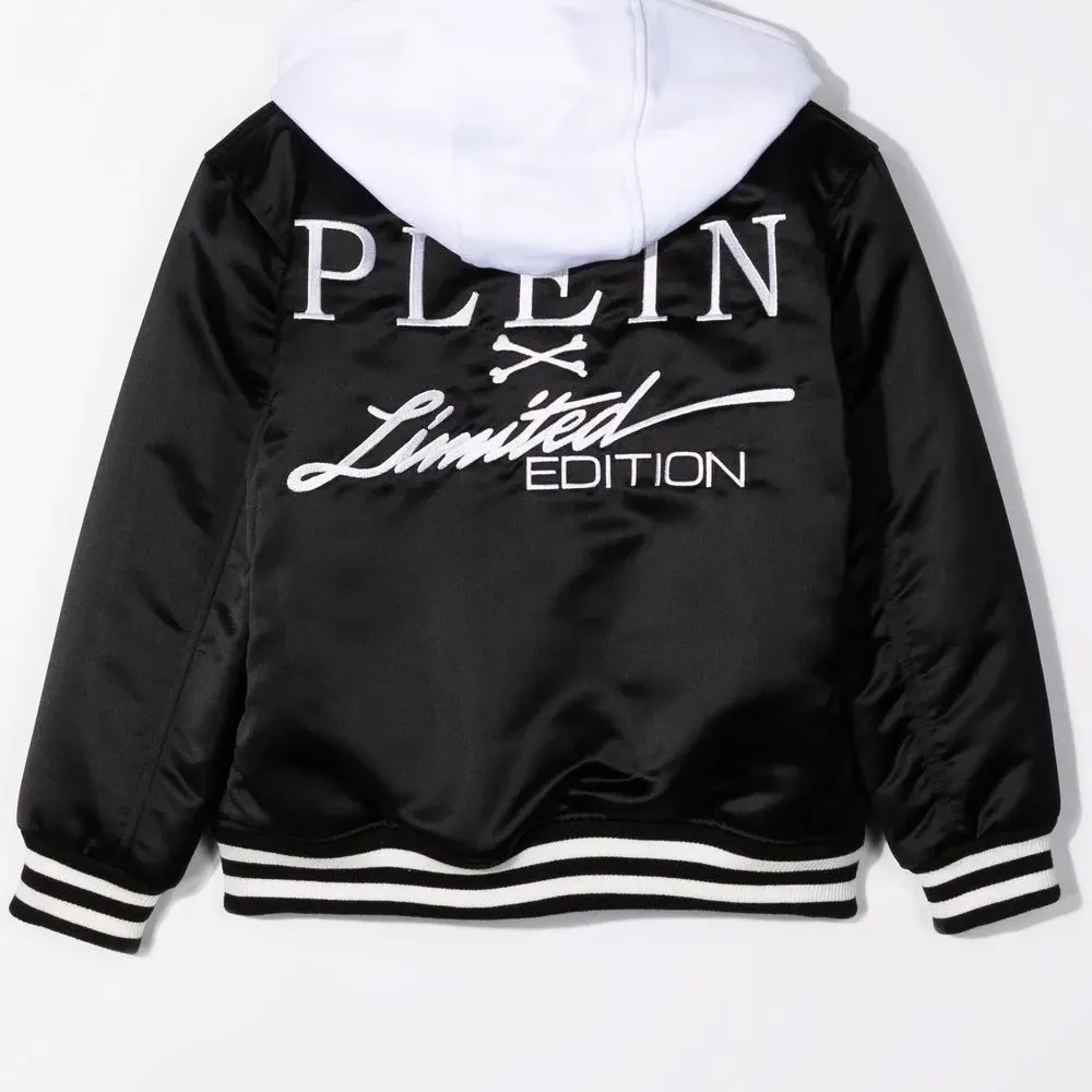 Бомбер с капюшоном и декором Skull