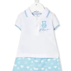 Комплект из топа и шортов с вышитым логотипом