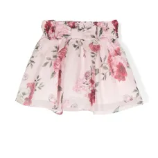 Рубашка с цветочным принтом и бантом