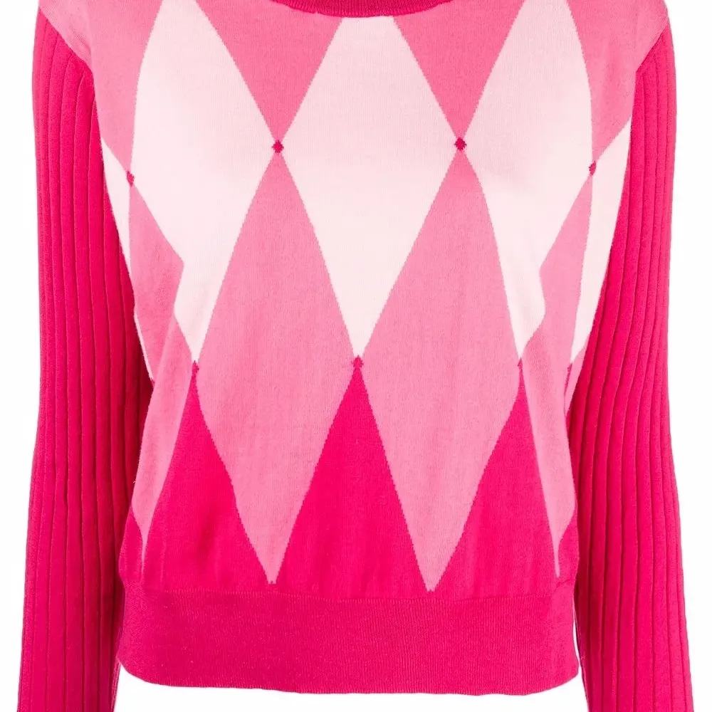 Джемпер вязки интарсия с узором аргайл