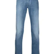 Прямые джинсы с эффектом потертости Прямые джинсы с эффектом потертости