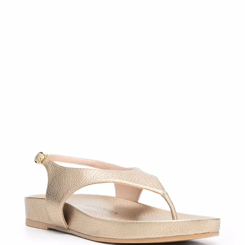 Сандалии с эффектом металлик