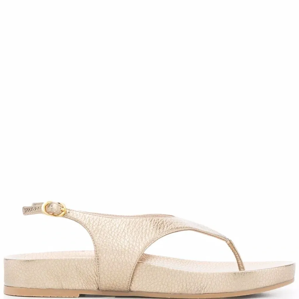 Сандалии с эффектом металлик