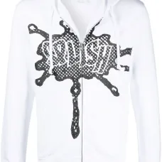 Худи с кулиской и графичным принтом