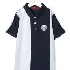 Полосатая рубашка поло с нашивкой-логотипом