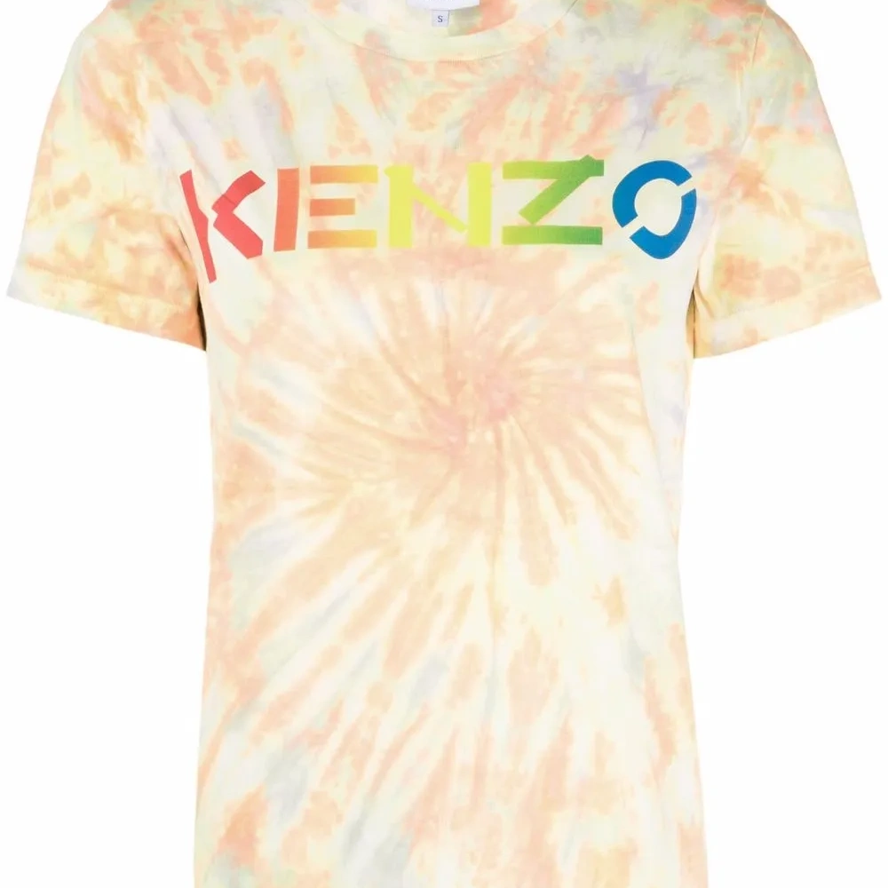 Футболка с принтом тай-дай и логотипом