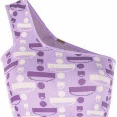 Укороченный топ на одно плечо с узором