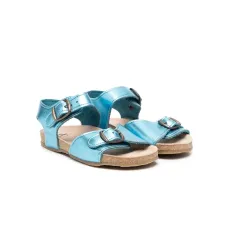 Сандалии с эффектом металлик и пряжками