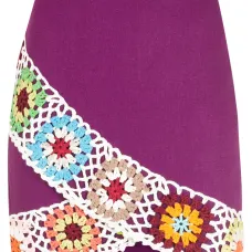 Юбка мини в технике кроше с запахом