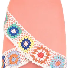 Юбка мини в технике кроше с запахом