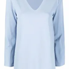 Джемпер с V-образным вырезом и укороченными рукавами