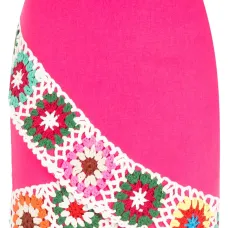 Юбка мини с запахом и отделкой в технике кроше